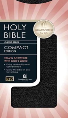 KJV Nelson Classic Compact Bible--bonded leather,  black with snap flap  - 