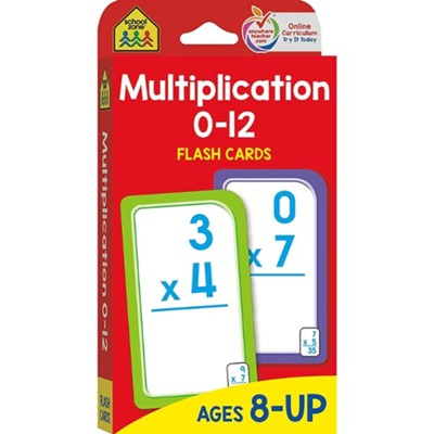 Multiplication 0 - 12, Math Flash Cards  - 