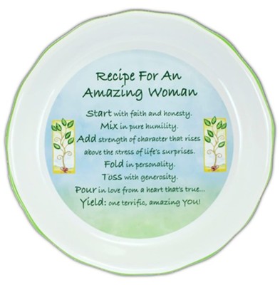 Recipe For An Amazing Woman Pie Plate   - 