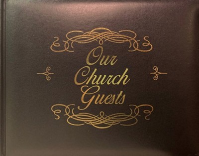 Our Church Guest Book, Black Bonded Leather   -     By: Gift
