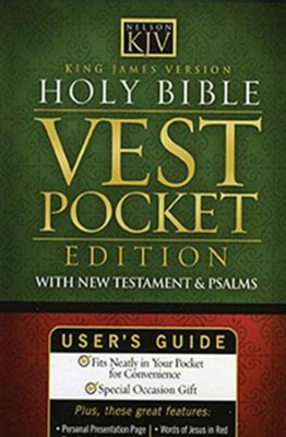 KJV Vest Pocket New Testament with Psalms, Black leatherflex  - 