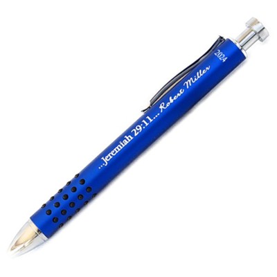 Personalized, Jeremiah 29:11 Graduation Blue Metal Pen with Grip  - 