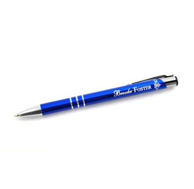 Personalized, Blue Metal Cross Ringed Pen   - 