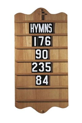 Hymn Board, Hardwood Maple with Pecan Finish Without  Numerals  - 