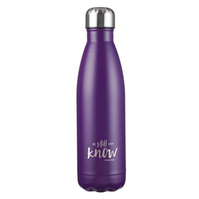 Be Still and Know, Hot & Cold Insulated Bottle, Purple  - 