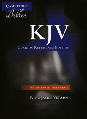 KJV Clarion Reference Bible--goatskin leather, black   - 