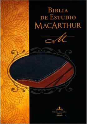 MacArthur Study Bible, Imitation Leather Black/Terracotta, Thumb Ind Biblia de estudio RVR 1960  -     By: John MacArthur
