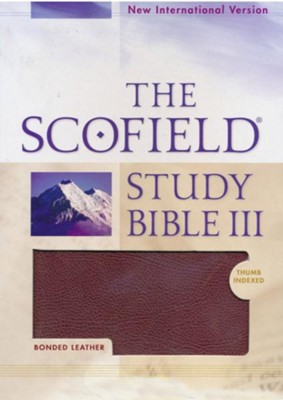 NIV Scofield Study Bible III, Burgundy Bonded Leather, Thumb Indexed 1984  - 