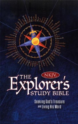 NKJV Explorer's Study Bible--soft leather-look blue  - 
