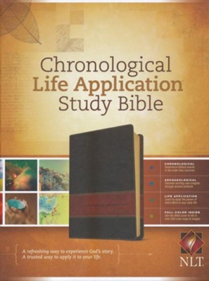 NLT Chronological Life Application Study Bible, Leatherlike Brown/Tan  - 