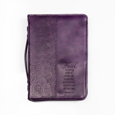 Faith is Being Sure Bible Cover, Purple, Large  - 