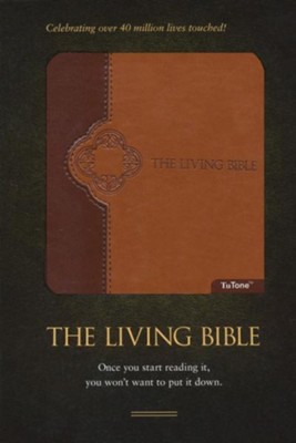 The Living Bible, TuTone Brown/Tan Imitation Leather   - 