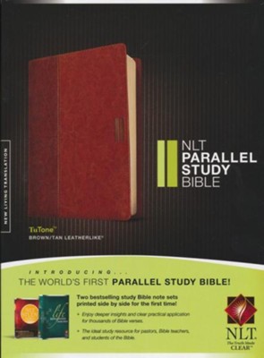 NLT Parallel Study Bible Tutone Brown/Tan Leatherlike, Indexed  - 