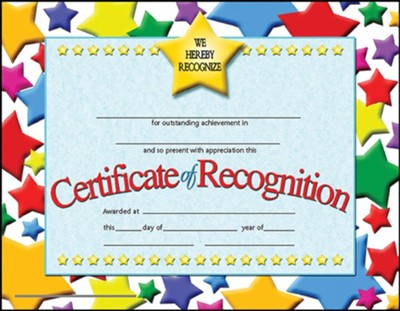 Certificate of Recognition (Pack of 30)   - 
