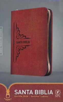 Santa Biblia NTV Edici&oacute;n Z&iacute;per, SentiPiel Ladrillo  (NTV Holy Bible Zipper Edition, LeatherLike, Brick)  -     By: Tyndale
