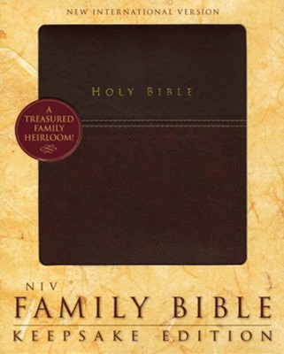 NIV Family Bible, Keepsake Edition--imitation leather, burgundy  - 
