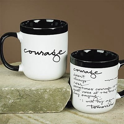 Courage Mug, Black and White  - 