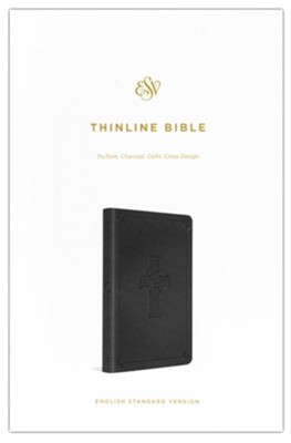 ESV Classic Thinline, Imitation Leather Charcoal With Celtic Cross Design  - 