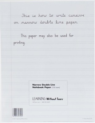 Narrow Notebook Paper, 100 Sheets--Grades 4 and up   - 