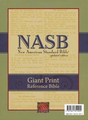 NASB Giant Print Reference Bible, Genuine leather, Burgundy   - 