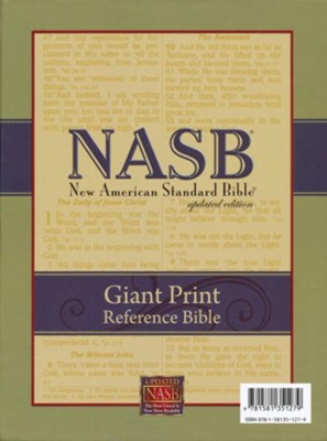 NASB Giant-Print Reference Bible, Genuine leather, black -  indexed    - 