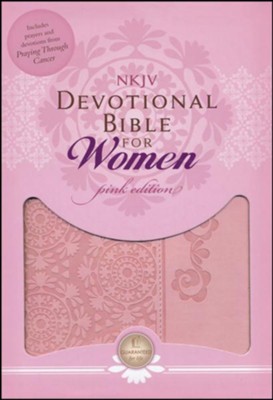 NKJV Women of Faith Devotional Bible for Women, Breast Cancer Edition--soft leather-look, pink  - 