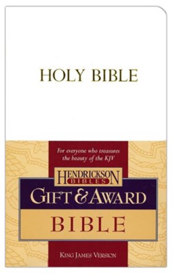 KJV Gift & Award Bible, Imitation leather, White  , Hendrickson Publishers  - 