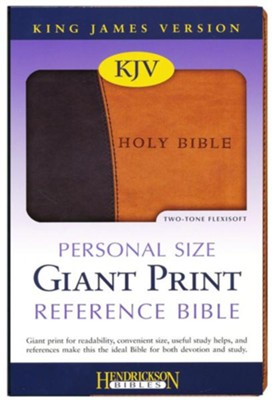 KJV Personal Size Giant Print Reference Bible,  imitation leather, black/tan  - 