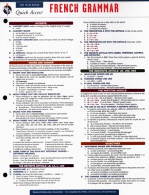 French Grammar - Quick Access Reference Chart  -     By: REA Editors
