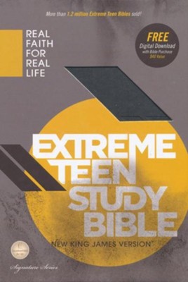 NKJV Extreme Teen Study Bible, Leathersoft, charcoal  - 