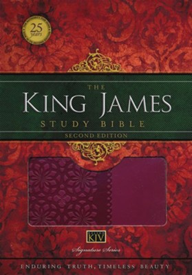 King James Study Bible, Second Edition, Leathersoft, Cranberry  - 