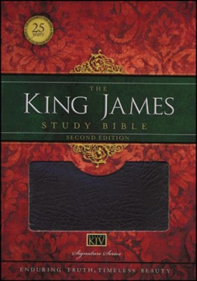 King James Study Bible, Second Edition, Bonded Leather, Burgundy  - 