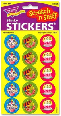 Happy Birthday Scratch 'n Sniff Stinky Stickers (Vanilla scent)   - 