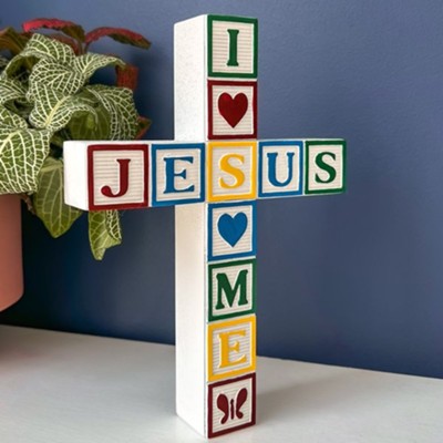 Jesus Loves Me (Primary Colors), Wall Cross   - 