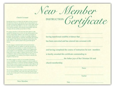 New Church Member Certificate--Southern Baptist (6)    - 