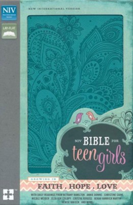 NIV Bible for Teen Girls--soft leather-look, Caribbean blue  - 