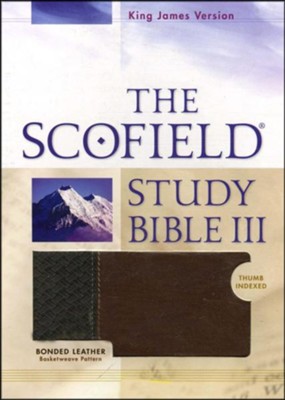 KJV, The Scofield Study Bible III, Basketweave BN/TN, Bonded  Leather, Thumb-Indexed  - 