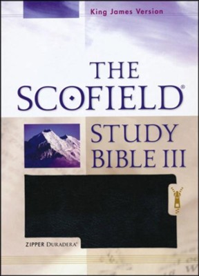 The Scofield Study Bible III, KJV, Black Duradera (Imitation Leather) with Zipper  - 