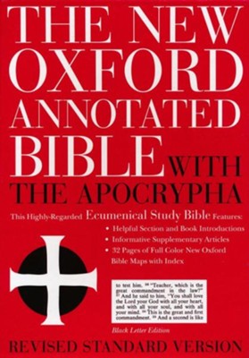 RSV New Oxford Annotated Bible with Apocrypha, Genuine leather, Black  - 