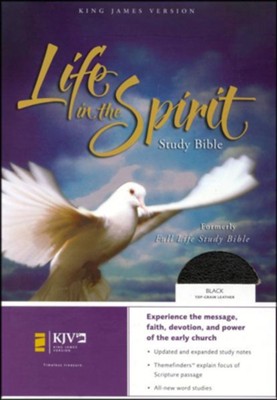 KJV Life in the Spirit Study Bible, Top Grain Leather, Black,  Thumb-Indexed (Previously titled The Full Life Study Bible)  - 