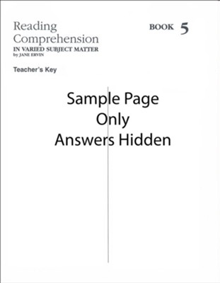 Reading Comprehension Book 5, Grade 7, Teacher's Key  (Homeschool Edition)  -     By: Jane Ervin
