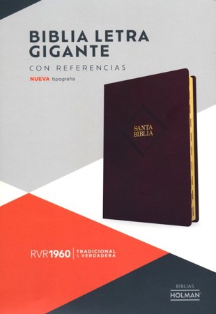 RVR 1960 Biblia Letra Gigante Cafe Piel Fabricada Con Indice Giant