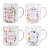 Floral Blessings--Inspirational Floral Mugs, Set of