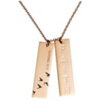 Faith Cutout Double Bar Drop Necklace