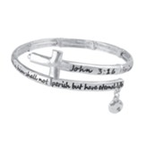 John 3:16 Silver Tone Stretch Bracelet