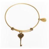 Key To My Heart, Bangle Bracelet, Gold