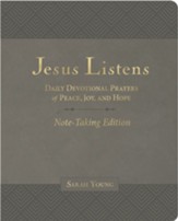 Jesus Listens NoteTaking Edition, soft leather-look, Gray, with full Scriptures: Daily Devotional Prayers of Peace, Joy, and Hope - Slightly Imperfect