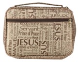 Names of Jesus Bible Cover, Jacquard Brown, XX-Large