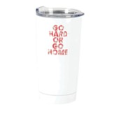 Go Hard or Go Home, Softball Stainless Steel Tumbler, White