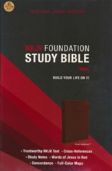 NKJV Foundation Study Bible--imitation leather, earth brown (indexed)
